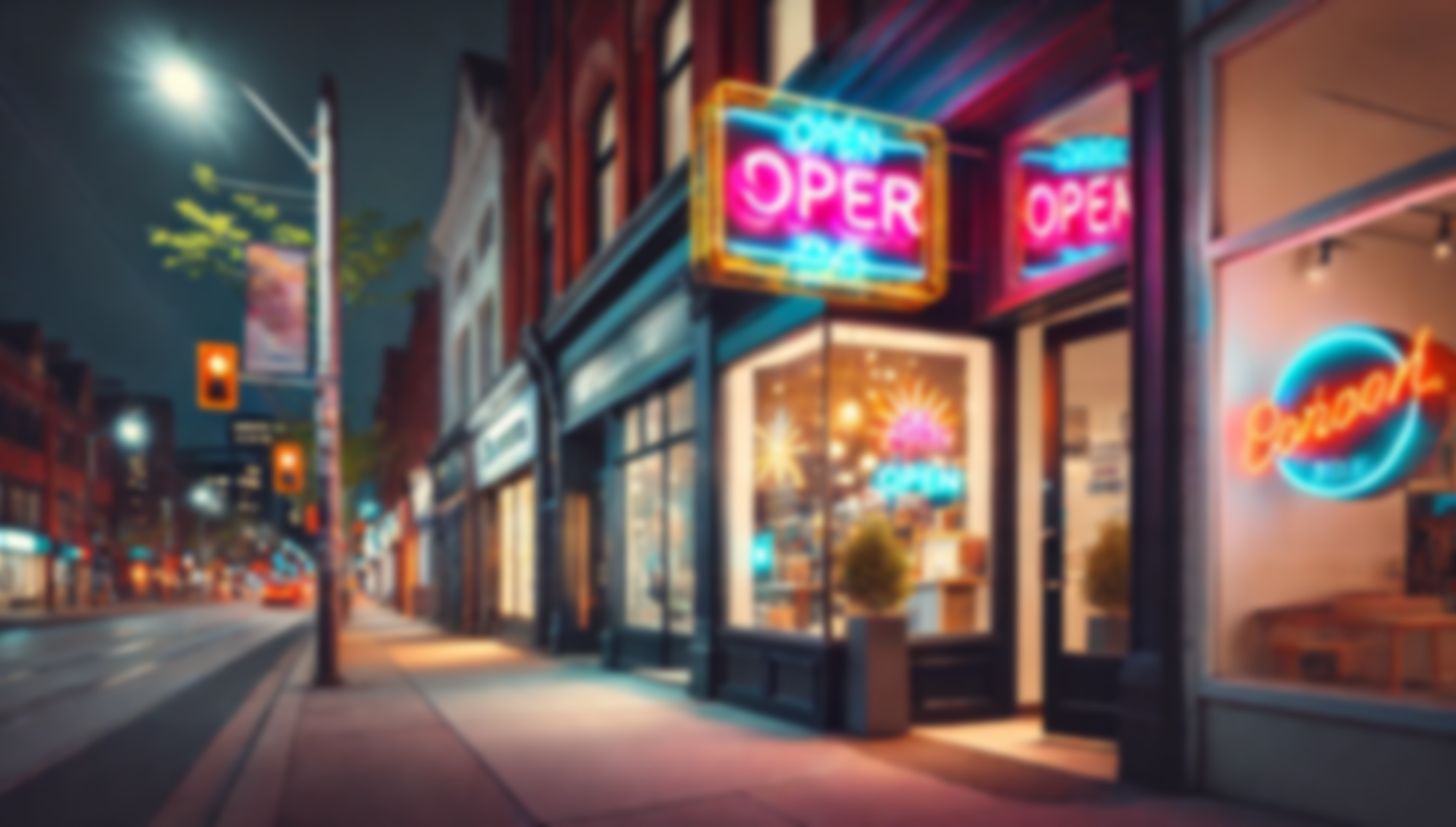 Storefront Signage Night